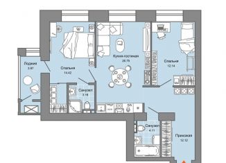 Продаю 2-комнатную квартиру, 69 м2, Киров, Ленинский район