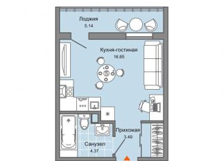 Продаю квартиру студию, 27 м2, Ульяновск, улица Генерала Кашубы, 4, Заволжский район