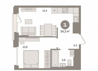 Продам 1-комнатную квартиру, 34.2 м2, Москва, район Бирюлёво Восточное, жилой комплекс Квартал Герцена, к1