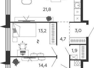 Продажа 2-комнатной квартиры, 65 м2, Москва, 2-я очередь, к7.1, станция ЗИЛ