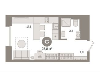 Продажа квартиры студии, 25.8 м2, Москва, жилой комплекс Квартал Герцена, к1, район Бирюлёво Восточное