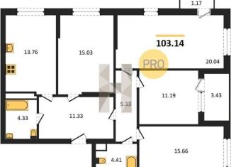 4-ком. квартира на продажу, 103.1 м2, Воронежская область, улица Ломоносова, 116А