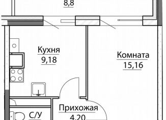 Продажа однокомнатной квартиры, 40.9 м2, посёлок Красный Бор