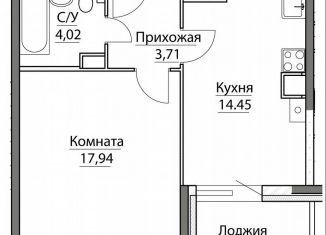 Продам 1-комнатную квартиру, 45.2 м2, посёлок Красный Бор