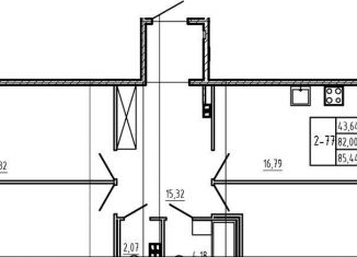 3-комнатная квартира на продажу, 82 м2, Сертолово