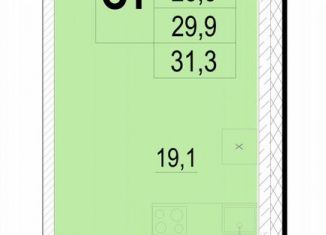 Продам квартиру студию, 29.9 м2, Московская область, улица Академика Каргина, 25