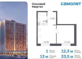 1-комнатная квартира на продажу, 33.5 м2, Москва, жилой комплекс Ольховый Квартал, к2.2