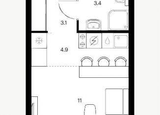 Квартира на продажу студия, 22.4 м2, Татарстан, Чистопольская улица, 79