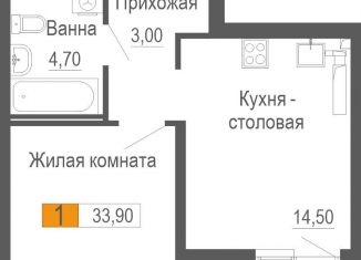 Продажа 1-комнатной квартиры, 33.9 м2, Екатеринбург, ЖК Фристайл, улица Новостроя, 5