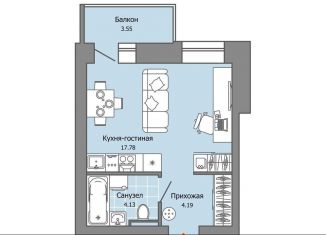 Квартира на продажу студия, 27 м2, Пермь