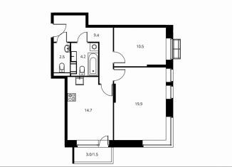 Продажа двухкомнатной квартиры, 62.7 м2, Щёлково, Центральная улица, 71к2