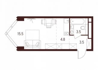 Продаю квартиру студию, 27.3 м2, Москва, станция Зорге