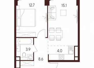 Продаю 1-ком. квартиру, 44.3 м2, Москва, станция Зорге