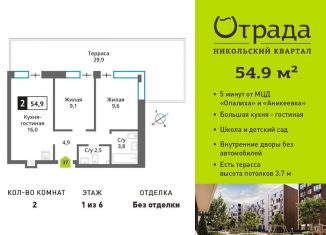 Продажа 2-ком. квартиры, 54.9 м2, Красногорск, жилой комплекс Никольский Квартал Отрада, к13