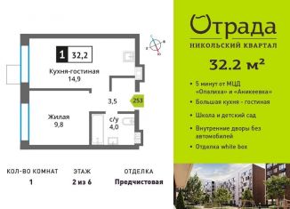 Продается 1-ком. квартира, 32.2 м2, Красногорск, Соловьиная улица