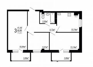 Продам 3-комнатную квартиру, 73.6 м2, Волгоград, Дзержинский район