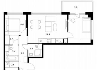 Продажа 2-ком. квартиры, 61 м2, Москва, улица Ивана Франко, 20к3, район Кунцево