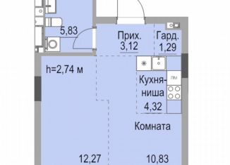 Продается квартира студия, 37.6 м2, Удмуртия, улица Лихвинцева, 17