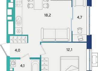 Продажа 1-ком. квартиры, 43.1 м2, Татарстан