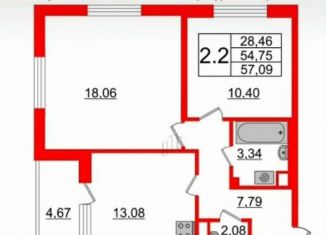 Сдаю двухкомнатную квартиру, 57 м2, Санкт-Петербург, проспект Будённого, 13, муниципальный округ Сосновая Поляна