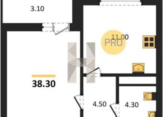 Продажа однокомнатной квартиры, 38.3 м2, Воронеж, улица Шишкова, 140Б/6, Центральный район