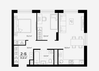 Продается 2-комнатная квартира, 51.8 м2, Астрахань, Кировский район