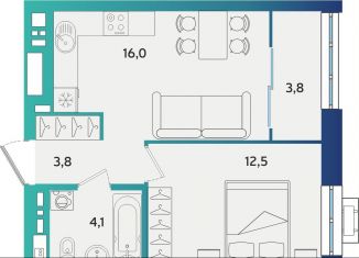 Продам 1-ком. квартиру, 40.2 м2, Альметьевск