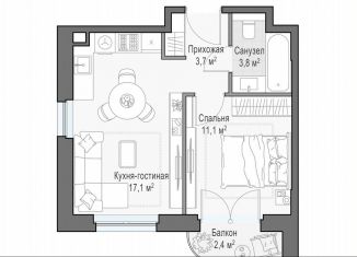 Продается однокомнатная квартира, 36.8 м2, Москва, район Марфино, улица Академика Королёва, 21