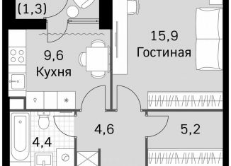 Продажа 1-комнатной квартиры, 41 м2, Москва, район Покровское-Стрешнево, Строительный проезд, 9с9