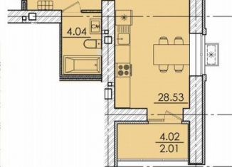 Продается 1-комнатная квартира, 43.3 м2, Пенза, улица Герцена, с106