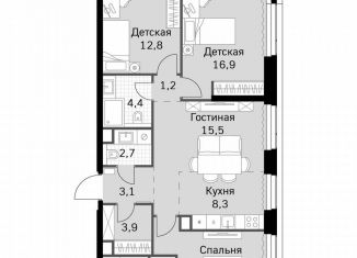 3-ком. квартира на продажу, 88.7 м2, Москва, САО