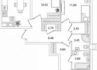 Продается 3-ком. квартира, 81.5 м2, Санкт-Петербург, метро Проспект Ветеранов