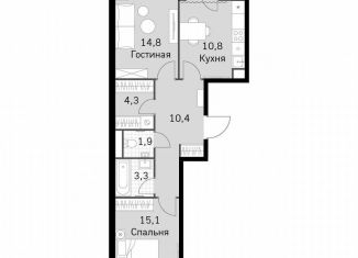 Продается двухкомнатная квартира, 61.9 м2, Москва, метро Тушинская, Строительный проезд, 9с9