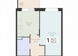 Продается 1-комнатная квартира, 34.2 м2, Воронеж, Острогожская улица, 156/2, Советский район