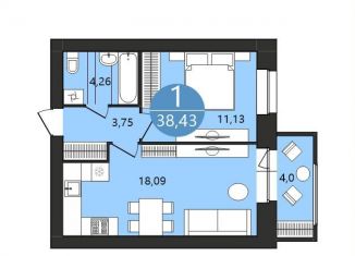 Продажа 1-ком. квартиры, 38.4 м2, Ярославская область, 1-я Приволжская улица, 6А