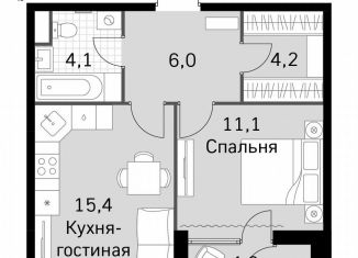 Продажа 1-комнатной квартиры, 42.8 м2, Москва, район Покровское-Стрешнево, Строительный проезд, 9с9