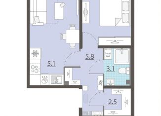 Продаю 1-комнатную квартиру, 37 м2, посёлок Мичуринский, ЖК Мичуринский