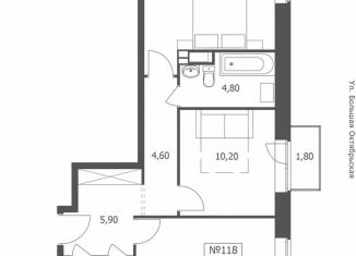 Продам 2-ком. квартиру, 56.2 м2, Ярославская область, Большая Октябрьская улица, 85