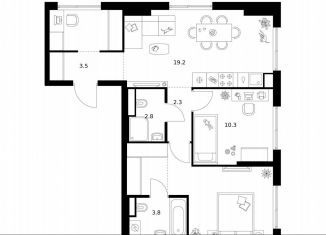 Продаю 2-ком. квартиру, 63.7 м2, Москва