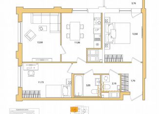 Продается трехкомнатная квартира, 64.6 м2, Санкт-Петербург