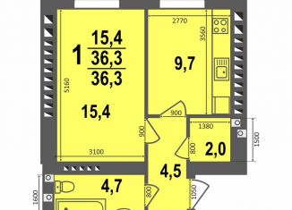 Продам 1-ком. квартиру, 36.3 м2, Владимирская область, улица 9 Мая, 6