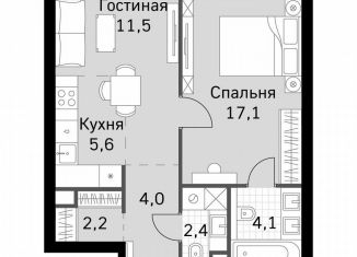 Продажа 1-комнатной квартиры, 46.9 м2, Москва, САО