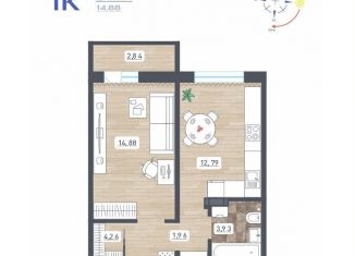 Продам однокомнатную квартиру, 37.8 м2, Новосибирск, метро Площадь Маркса, улица Забалуева, с10