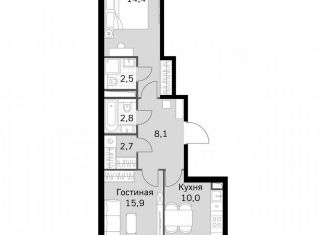 Продаю 2-комнатную квартиру, 58 м2, Москва, Строительный проезд, 9с9, метро Тушинская