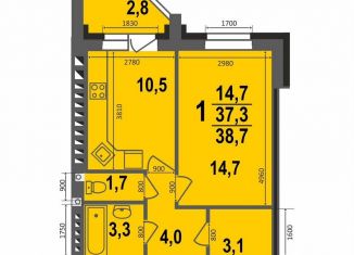 1-комнатная квартира на продажу, 38.7 м2, Ковров, улица 9 Мая, 6