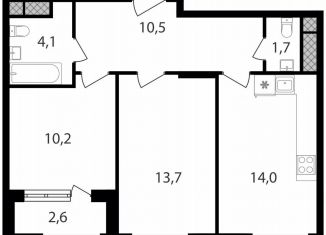 Продам 2-ком. квартиру, 56.8 м2, Москва, район Чертаново Южное