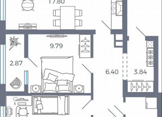 Продажа двухкомнатной квартиры, 61.3 м2, Самарская область