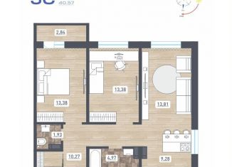 Продается двухкомнатная квартира, 67 м2, Новосибирск, улица Забалуева, с10, Ленинский район