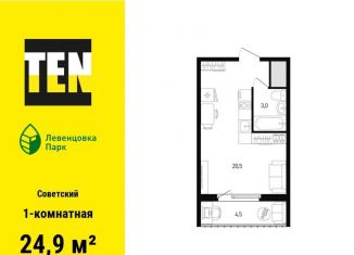 1-комнатная квартира на продажу, 24.9 м2, Ростов-на-Дону, Советский район, проспект Маршала Жукова, 11