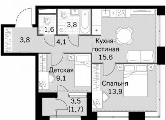 Продам 2-комнатную квартиру, 53.5 м2, Москва, Строительный проезд, 9с9, СЗАО